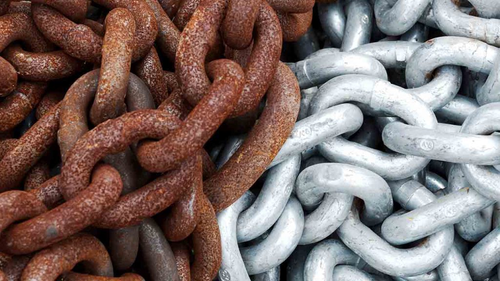 فلز زنگ زده و زنگ نزده