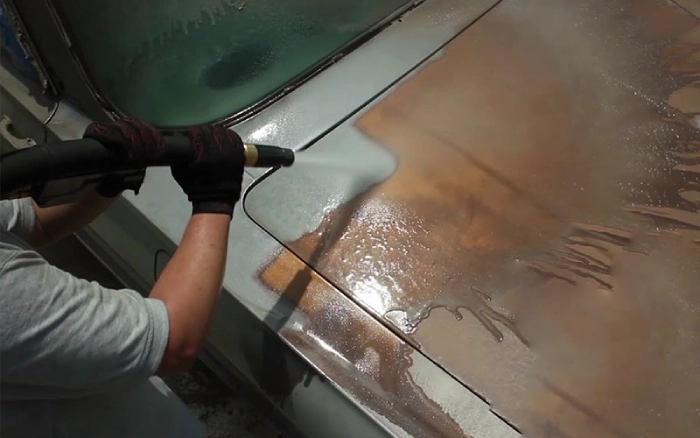 Car sandblasting steps